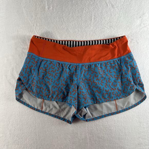 READ RARE Lululemon SeaWheeze Sz 6 Run Speed Shorts 2015 Cheetos Squiggles READ - Picture 2 of 12
